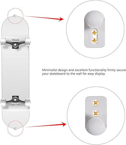 Miniatura 9 de Soporte vertical para monopatín, 1 par de colgadores verticales de montaje en pared para patinetas, exhibición y almacenamiento