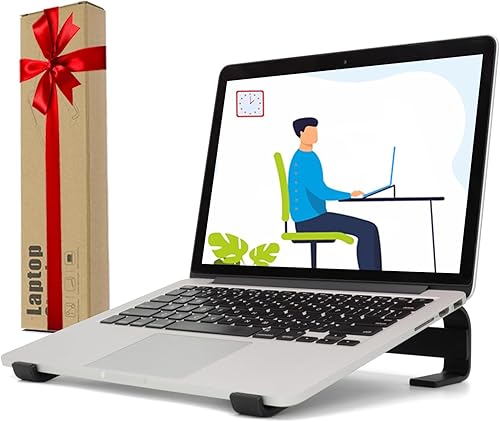 Soporte ergonómico de aluminio para laptop, soporte robusto para MacBook, soporte para computadora compatible con MacBook Pro AirDellHP de 12, 13.3,