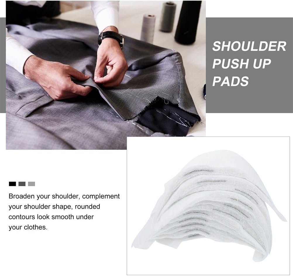 EXCEART Cotton Shoulder Pads for Women and Men Sponge Shoulder Pads for Sewing Anti-Slip Enhancers for Suits Coats and Jackets 25 Pairs for Tailored Clothing