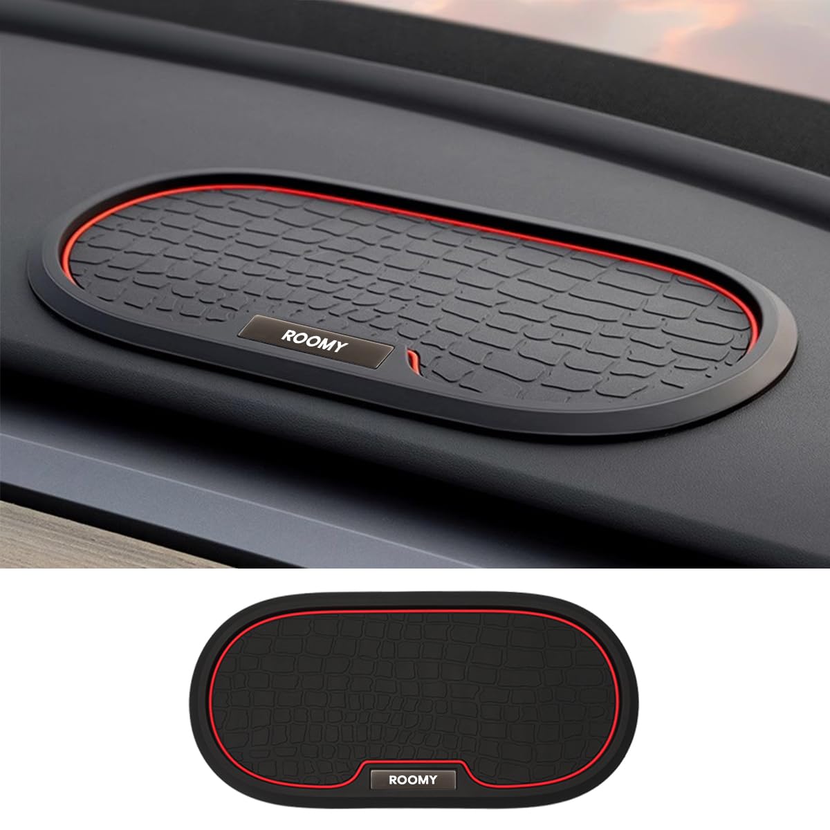 【ルーミー 専用】車 滑り止めシート ダッシュボード すべり止めシート Roomy 新型ルーミー アクセサリー トレイ 収納ボックス 小物入れ シリコーン 洗える 車内 カー用品 車載 便利グッズ カスタム 内装パーツ(楕円形, ROOMY)