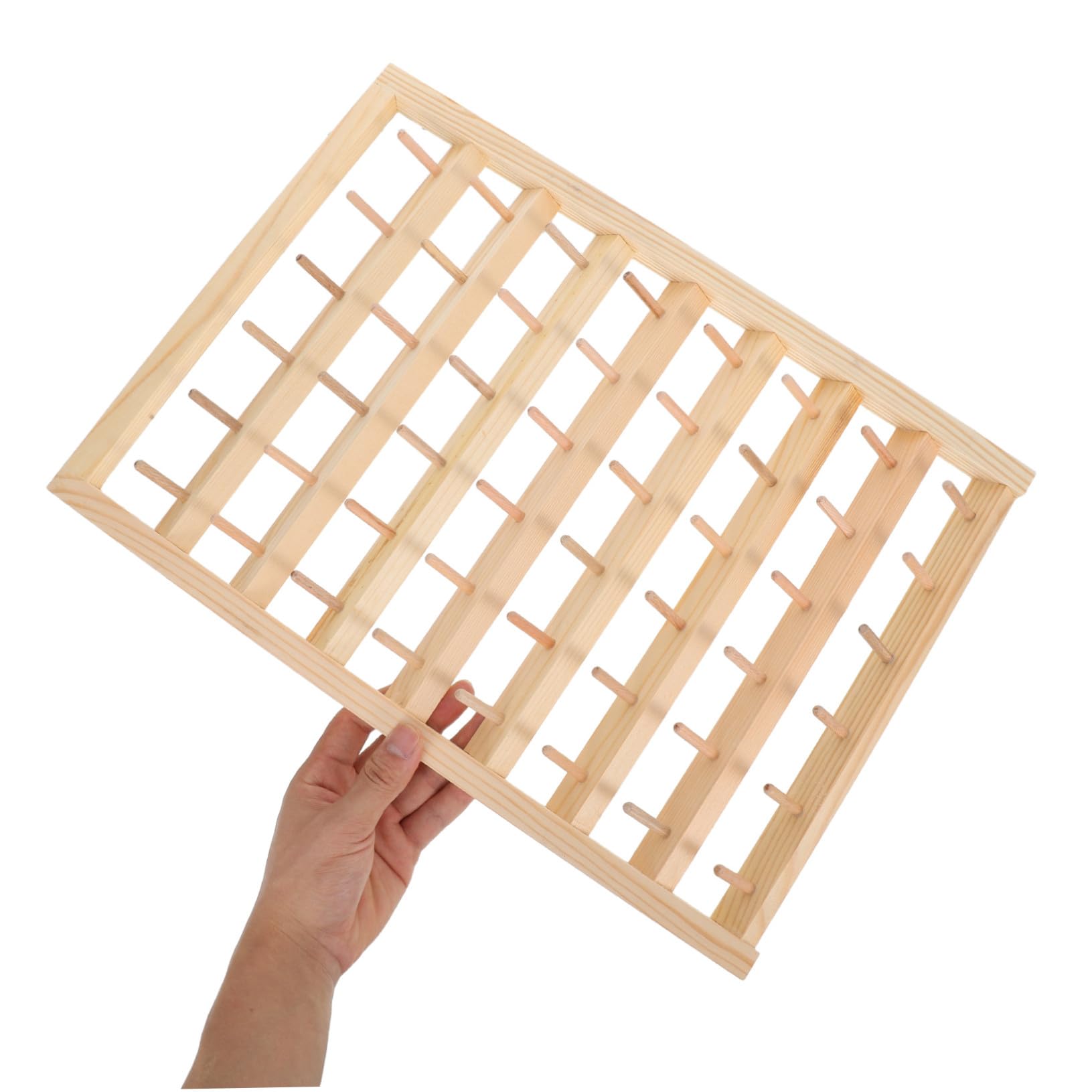 Sewroro Estante de Madera para Carretes de Hilo Sólido Soporte Práctico para Bordado y Costura Organizador Pared para para Manualidades y Proyectos DIY