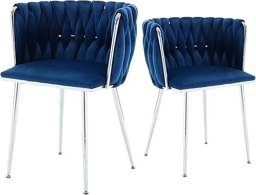 Miniatura 48 de Juego de 2 sillas de comedor de terciopelo morado, sillas tapizadas para cocina y comedor, sillas de lujo para ocio, sillas de acento modernas,