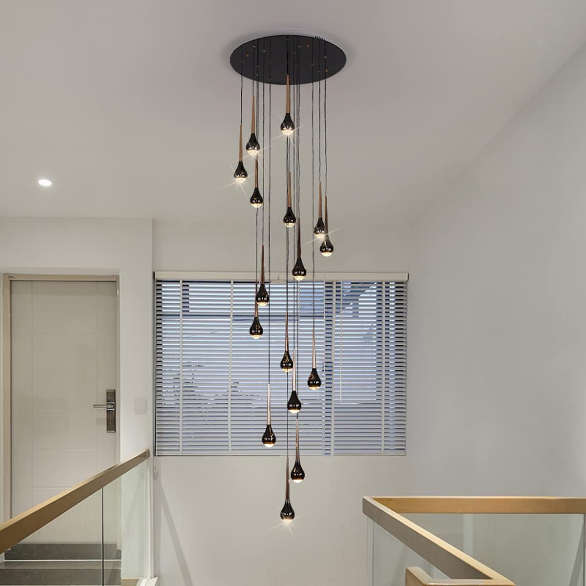 Lustre LED Moderne pour escalier, Suspension, éclairage de Salle à Manger, Salon, Villa, 9 têtes