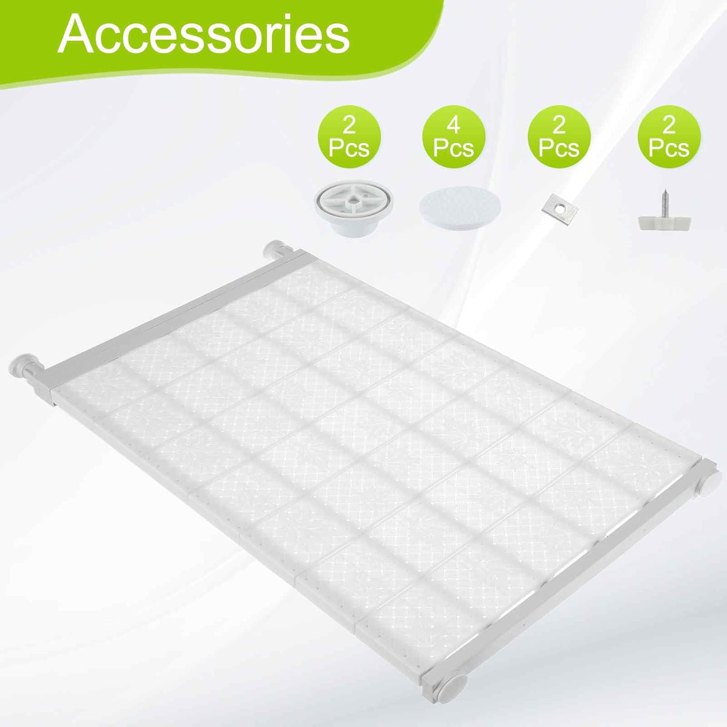 HARFINGTON Expandable Closet Tension Shelf 28.74" to 49.21" Adjustable Closet Organizer 2.5" x 16.54" Flower Pattern Storage Rack for Wardrobe Cupboard Kitchen Bedroom