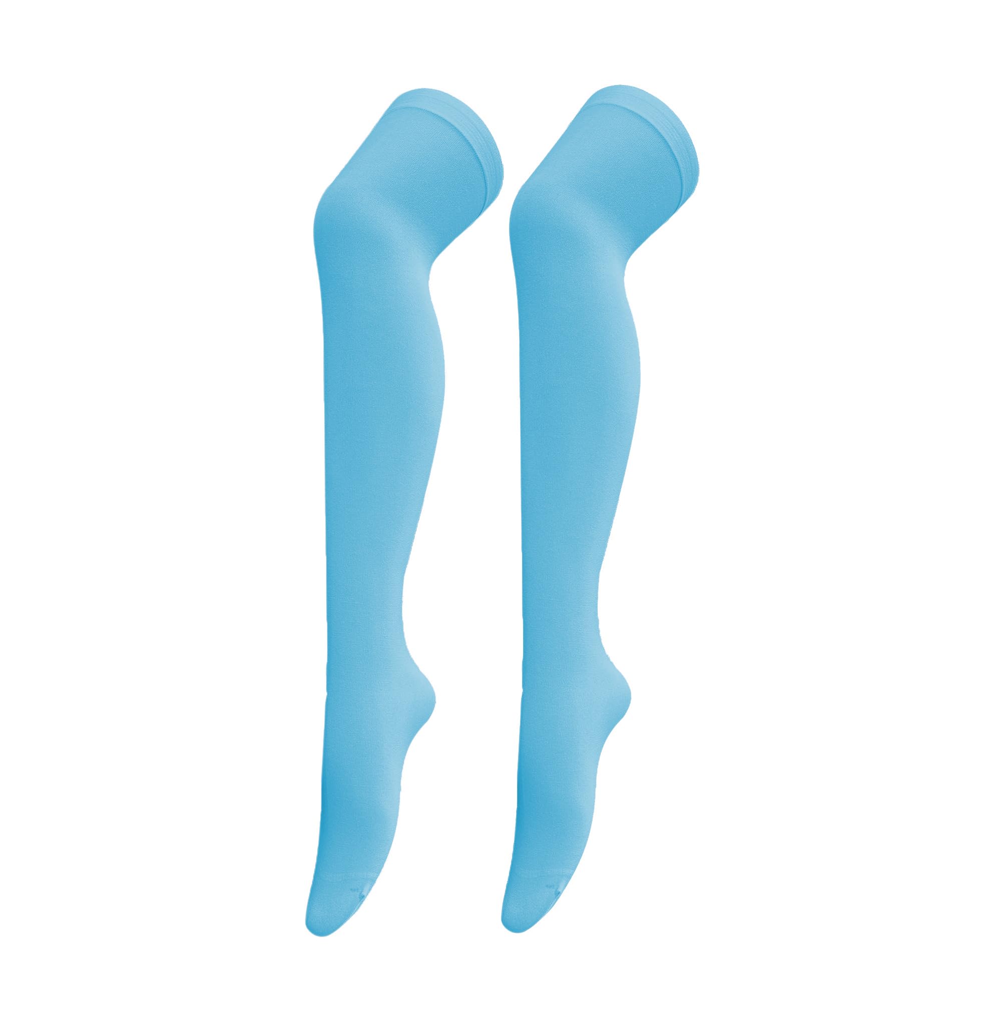 Women's Opaque Stretchy Nylon Over Knee Thigh High Stockings Costume Socks