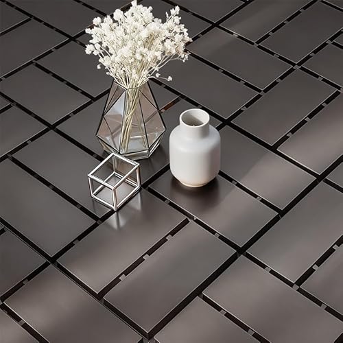 プラスチックフロア ウッドパネル 人工木 30cm×30cm 15枚セット ウッドデッキタイル 樹脂製 腐らない ジョイント式 簡単施工 メンテナンスフリー ベランダ 庭 リビング 商業施設 店舗用 インテリア 床材 屋外・屋内兼用 防水(ダークグレー 6