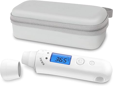 Amazon 専用ケースセット Dretec ドリテック 体温計 非接触 医療機器認証取得 スピード 正確 液晶色で分かる結果 おでこ こめかみ 電子 3秒 測定 赤ちゃん ベビー ホワイト 使用環境温度 15 40 メモリー付き Dretec ドリテック ホーム キッチン