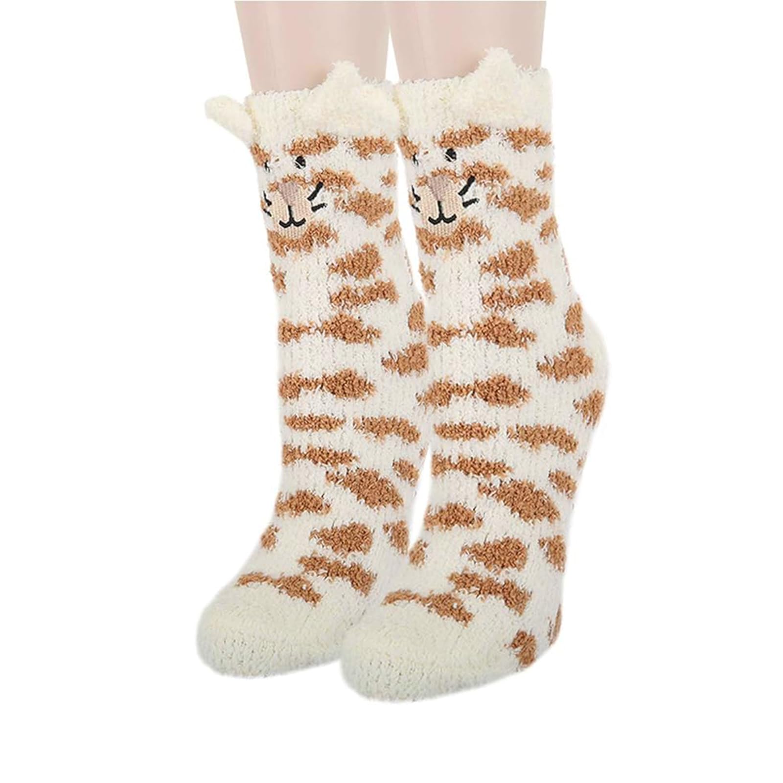Benefeet Sox Girls Womens Funny Fuzzy Slipper Socks Cute 3D Cartoon Animals Soft Fluffy Novelty Home Sleeping Socks Gift - - Medium