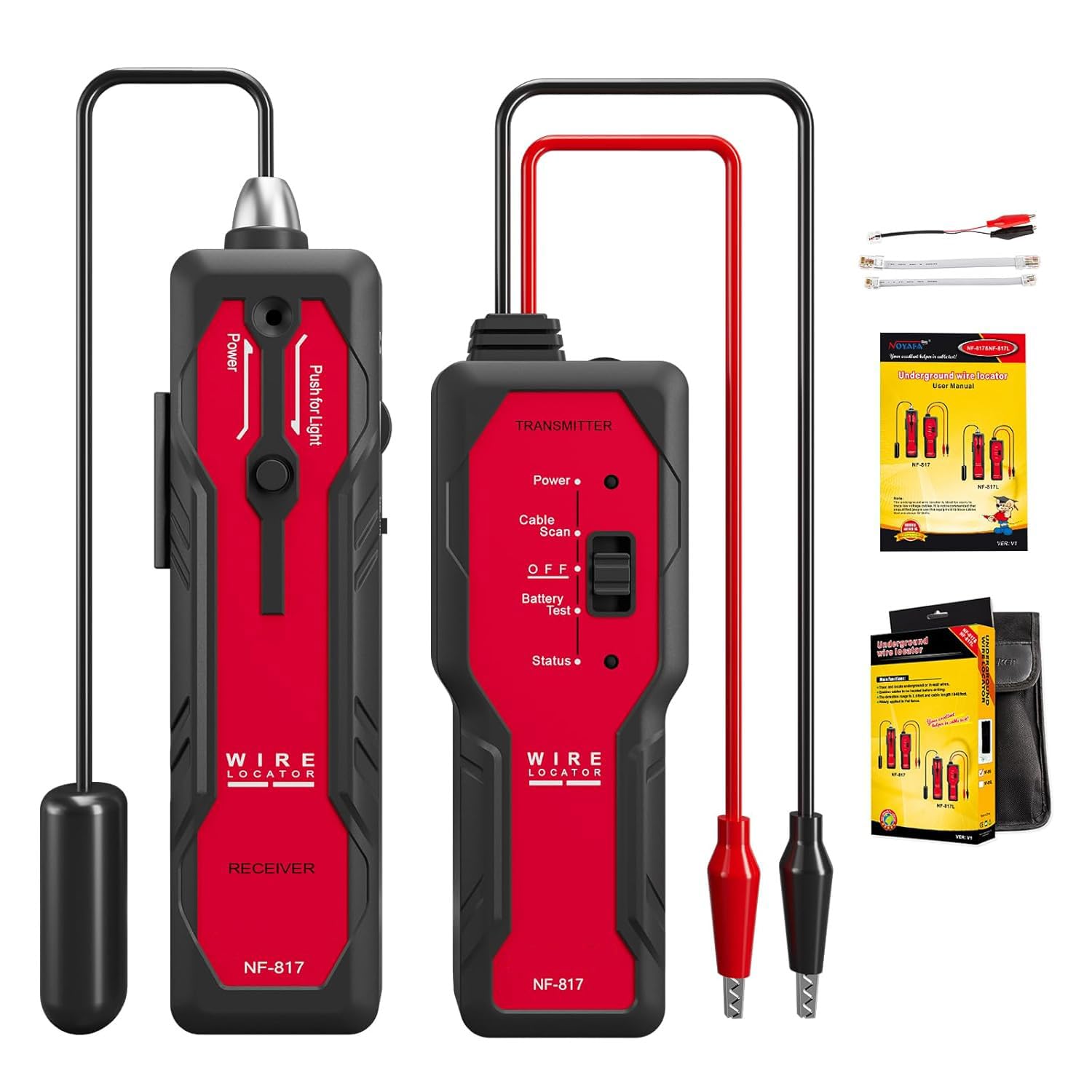 Underground Wire Locator - GOTMEET Underground Wire Tracer Tone Generator Kit with Earphone Cable Tester for Locating Pet Fence/Electrical/Breakage Cables/Wall-Through Cables, Metal Pipes