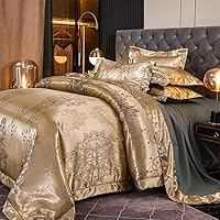 DXHOME Beddengoedset, wit, 200 x 200 cm, microvezel, zijden dekbedovertrek, jacquard, 3-delig, wit, romantisch, omkeerbaar, beddengoedset, bloemenpatroon, modern, kussensloop 80 x 80 cm, ornamenten