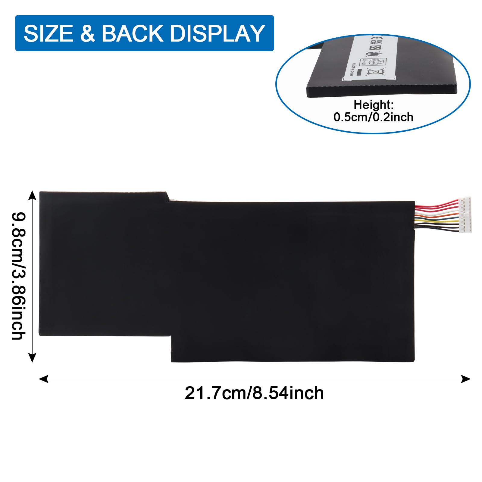 BTY-M6K Laptop Batterie pour MSI Stealth Pro GF63 GF65 GF75 GS63VR GS73VR 7RG 7RG-005 Thin 8RB 8RC 8RD 8RD-031TH 8RC 8RF 8SC 8RX 9SC 9SCXR Thin WS63 8SK WP65 WF65 WF75 MS-17B4 MS-16W1 MS-16R1 MS-16K3