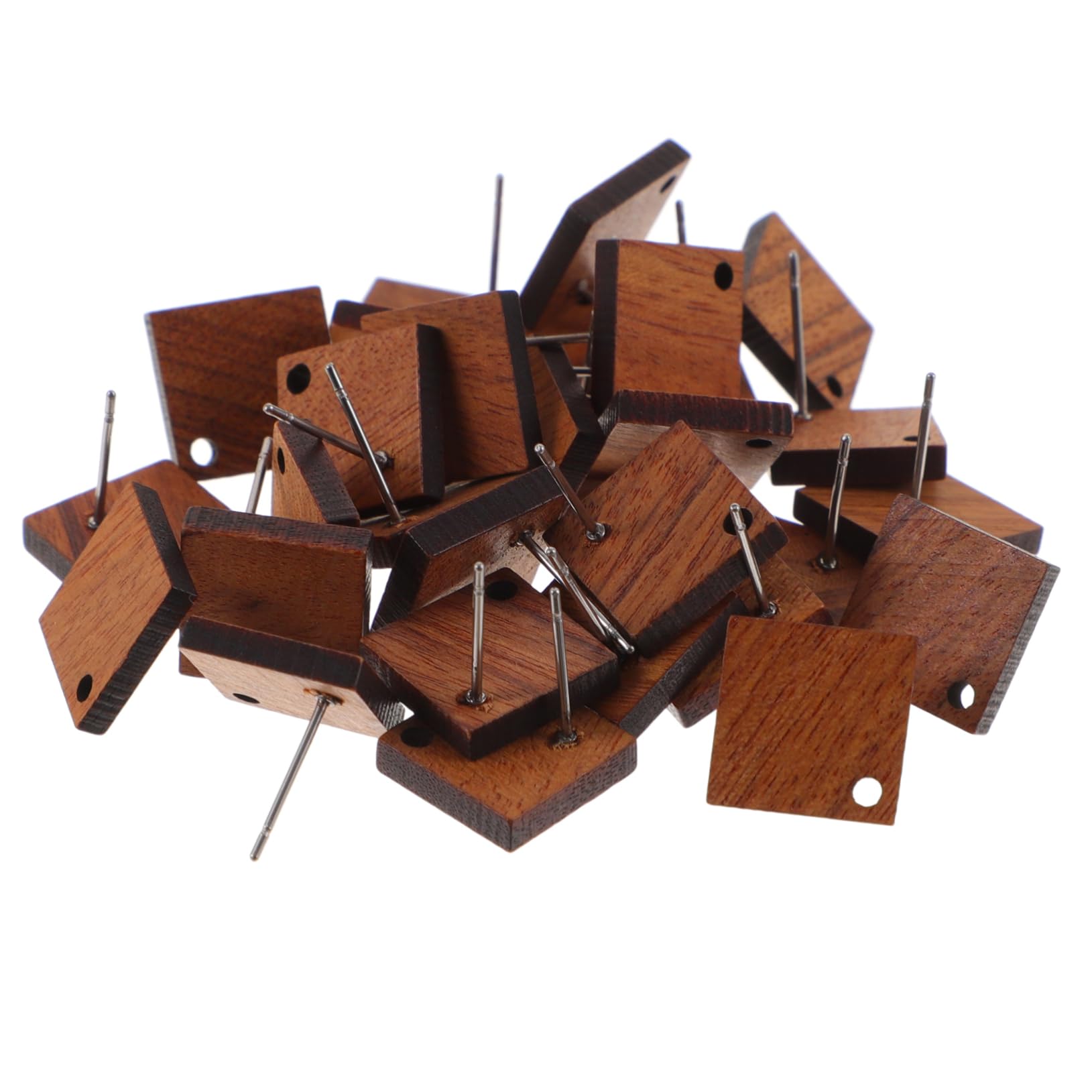 Lurrose 60stücke Holz Ohrstecker Bastelmaterial Für Kreative Ohrringe Geometrische Form Leicht Und Tragbar Für Schmuckgestaltung Und Personalisierte