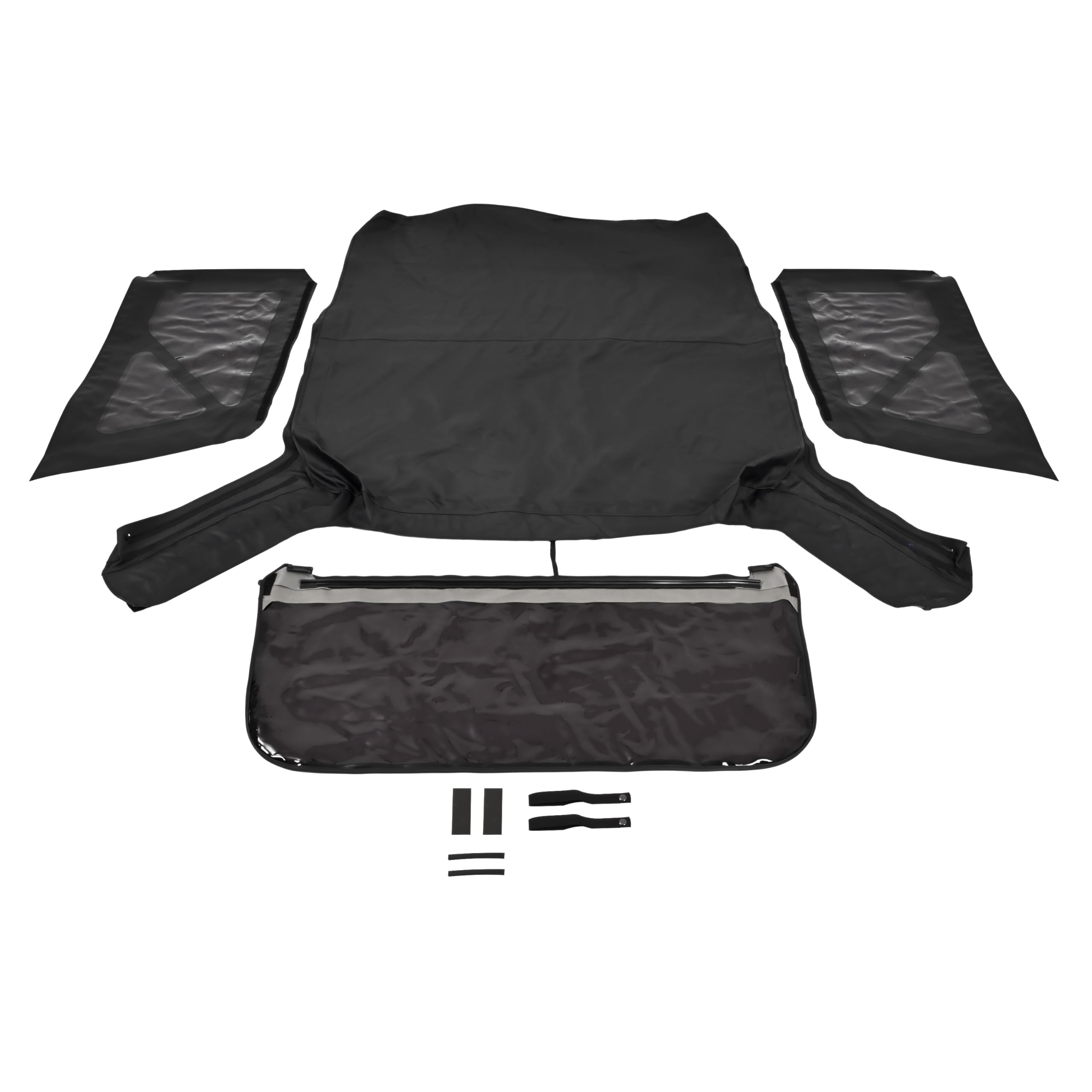 ALMULOO Ricambio Soft Top Compatibile con Jeep Wrangler 2010-2018 2 Modelli 2 porte w/rimovibile lato posteriore oscurato finestra vela vinile nero