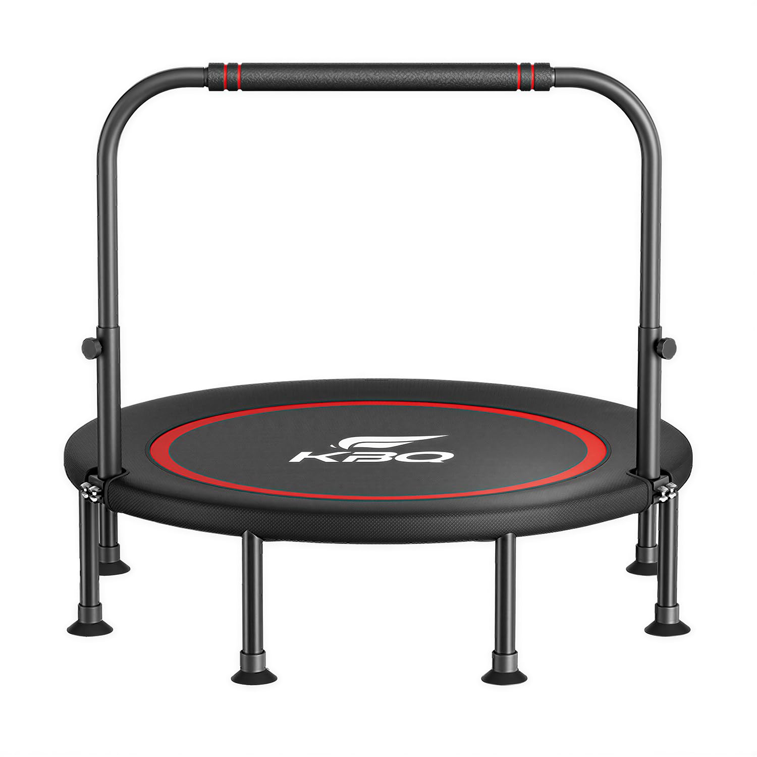48" Silent Trampolin mit Griff - Faltbares Fitness-Trampolin für Erwachsene, Low-Impact-Bounce-Übung, Aerobic-Workout, Home Gym, Gewichtsverlust, 330 Pfund Kapazität