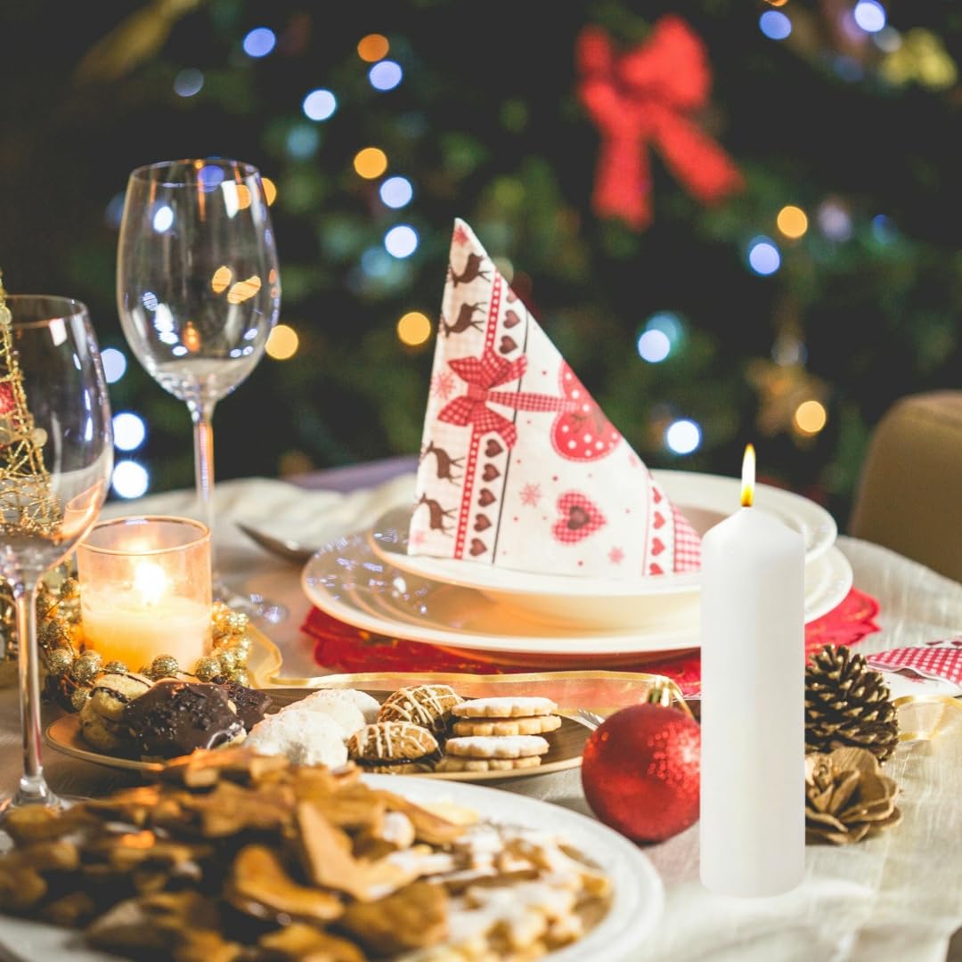 Zestaw świec z białym filarem - 2 bezzapachowe dekoracyjne, imprezy, duże świece, białe kolumny świec, prześwit świec kolumnowych lub kwanzaa, 6 cm x 15 cm (2 szt., 5 cm x 20 cm)