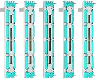 5 Pcs Slide Potentiometer 75mm Mixer Faders B10K Double Channel Straight Slide Mixer Fader Dual-Channel Straight Sliding Potentiometer for Multiple Purposes B10K