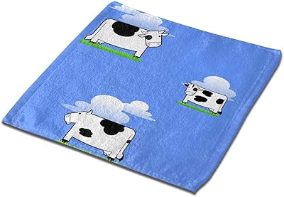 Amazon スクエアタオル かわいい牛 ハンドタオル フェイスタオル おしぼり 柔らか肌触り 業務用 家庭用 速乾く快適 強い吸水 耐久性 33x33cm フェイスタオル ホーム キッチン オンライン通販