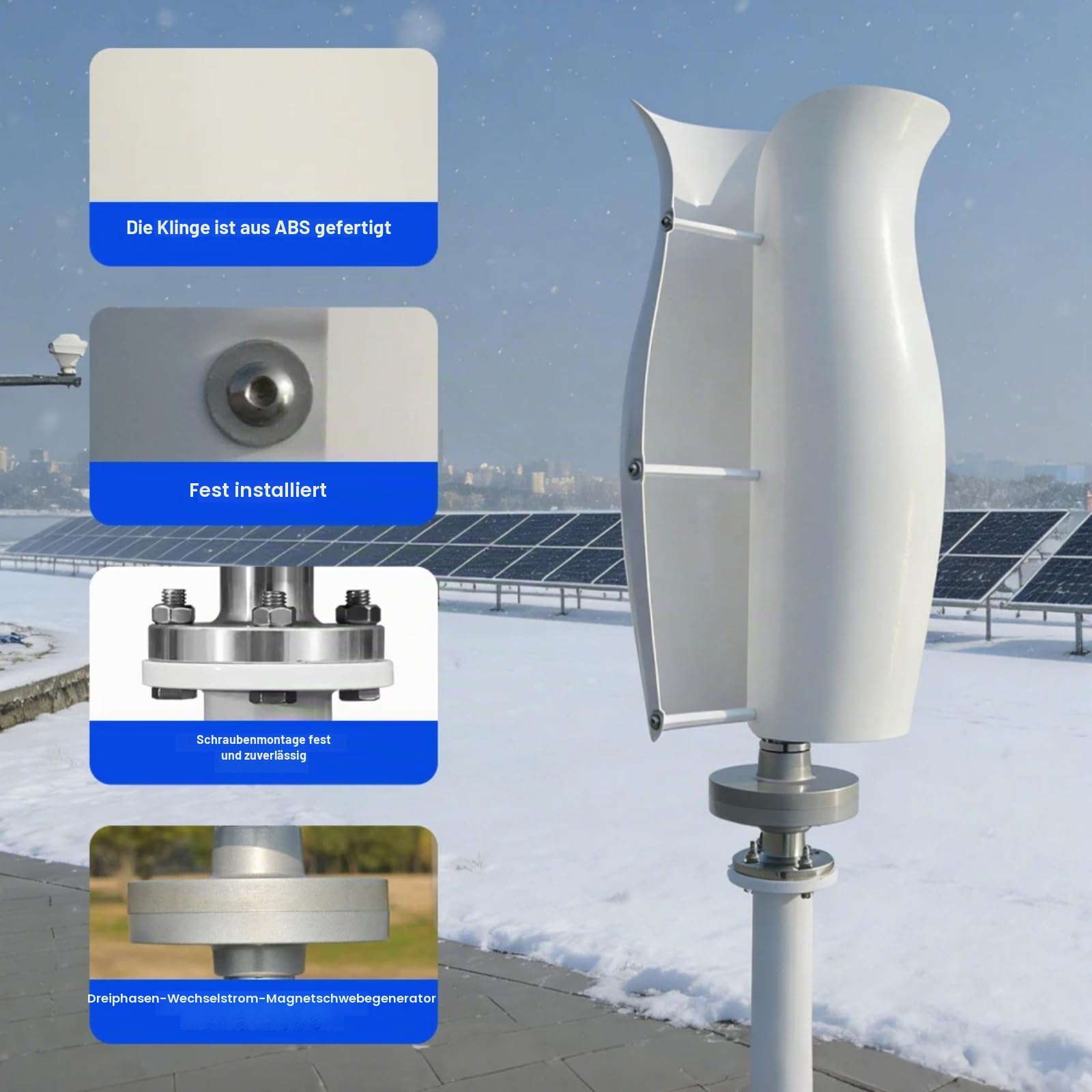 8000W Haushalt Windkraftanlage, 12V-220V Vertikal Magnetische Levitation kein Lärm Home Windkraftanlage mit Controller für Wohnmobile, Heimgebrauch, Garten Boote