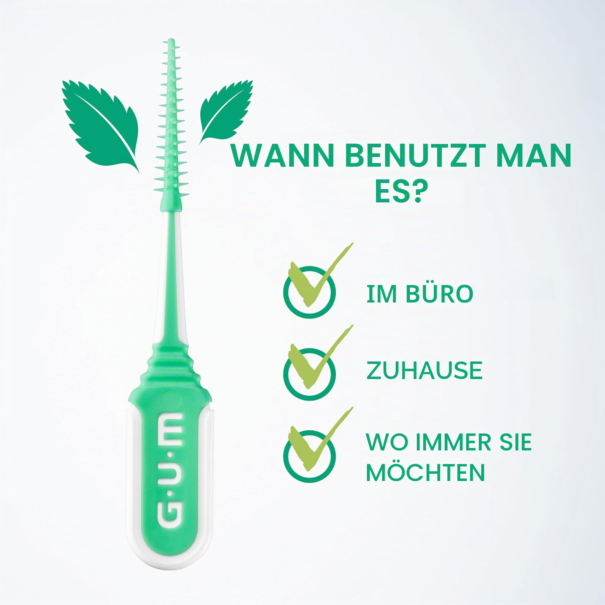 GUM SOFT-PICKS MINTY Interdentalreiniger | Erfrischender Minzgeschmack | Zahnreinigung und Zahnbelagentfernung | Größe S | 6 x 40 Stück