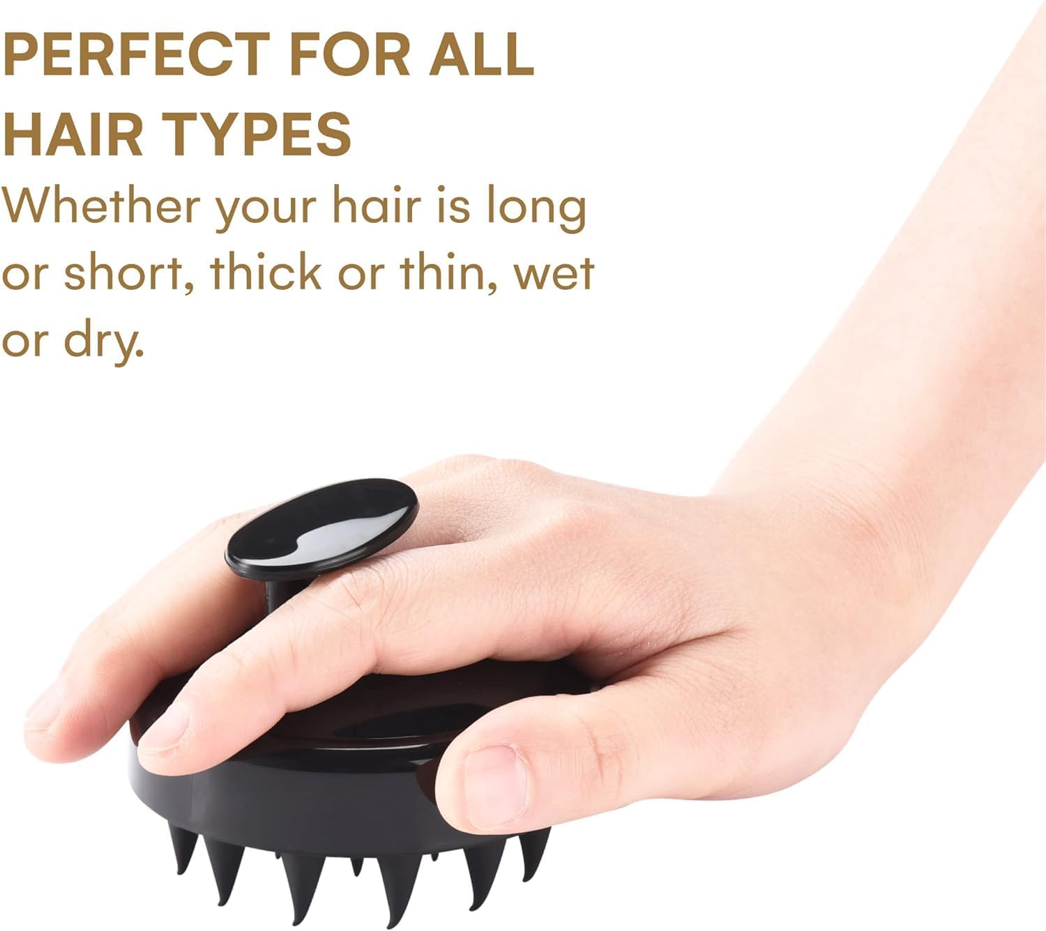 LEAWALL Silicone Shampoo Hair Brush For Exfoliating And Manual Head Handheld Massager,Dandruff Removal, Shower Scrubber For Hair Growth, Soft Silicone Brush,Wet & Dry Scalp Massage Brush(Multicolor) 4