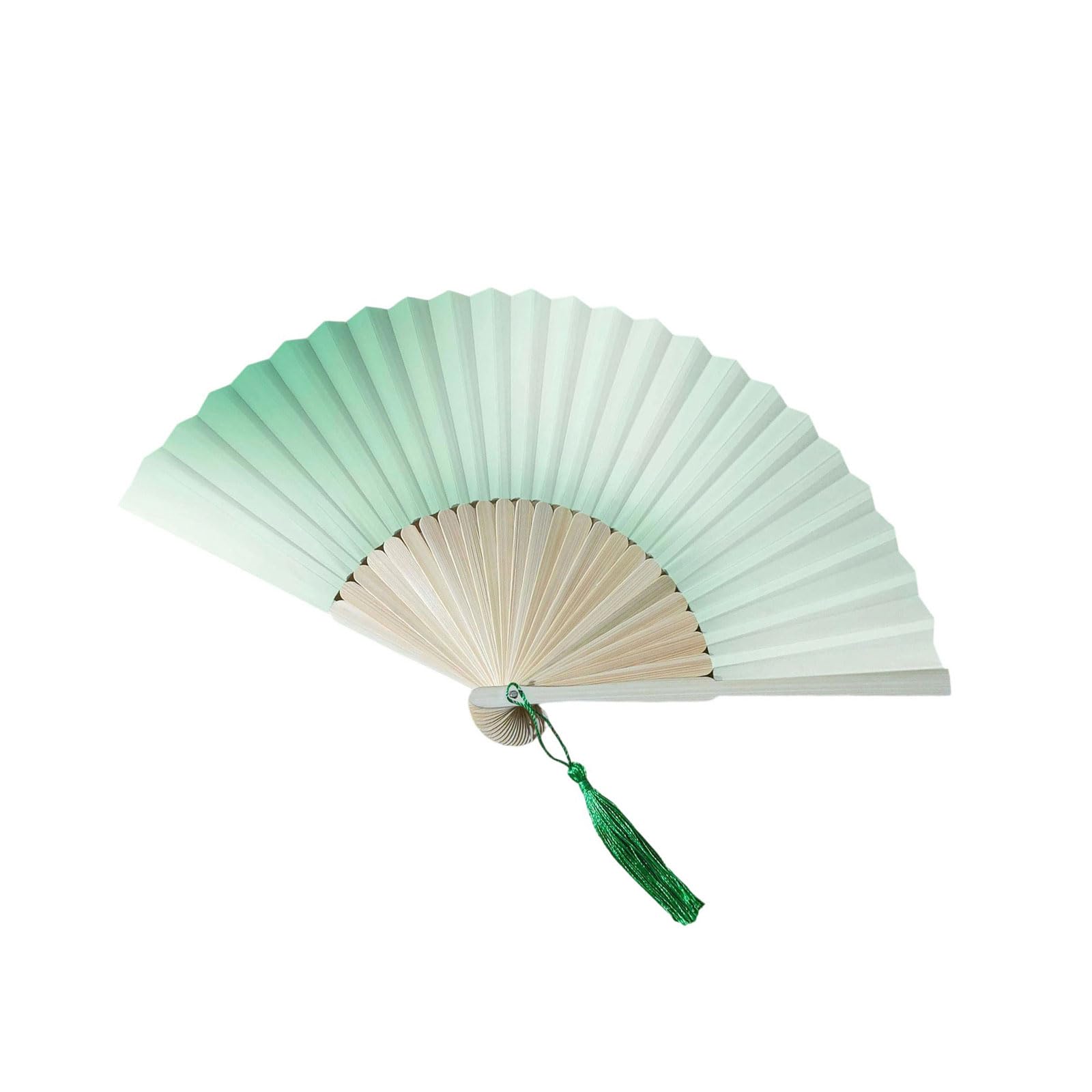 Buxuaaaa Stylish Gradient Folding Fan Chinese Styles Frame Hand Fan with Tassels for Cooling and Artistic Display Decors Traditional Chinese