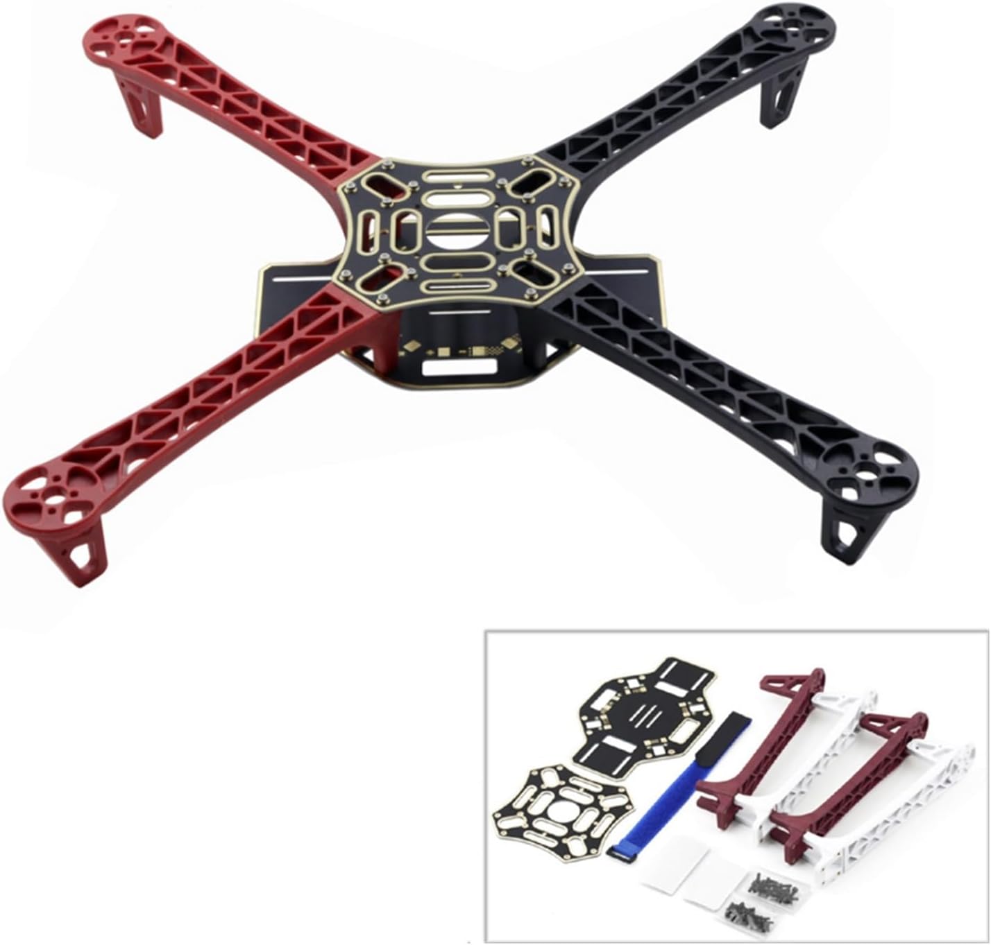 F450 Multi-rotor Quad Copter Airframe Multicopter Frame For F450 Quadcopter Drone Wholesale (Color : Red Black set, Size : 1)