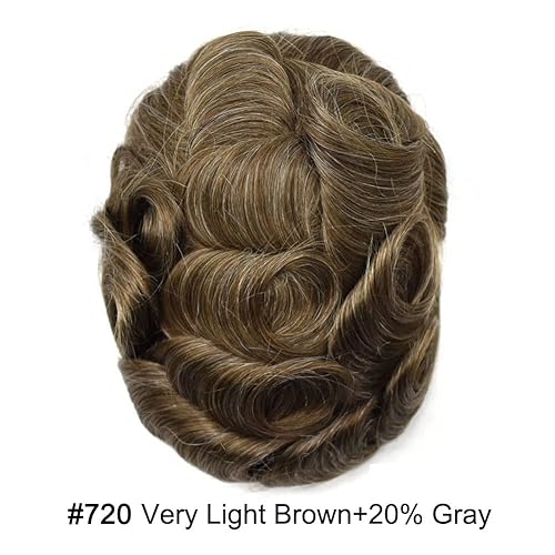 Miniatura 2 de Sistema de reemplazo de piezas de cabello humano real para hombre, piezas de cabello ultra fino, cabello para hombres, piezas de cabello para