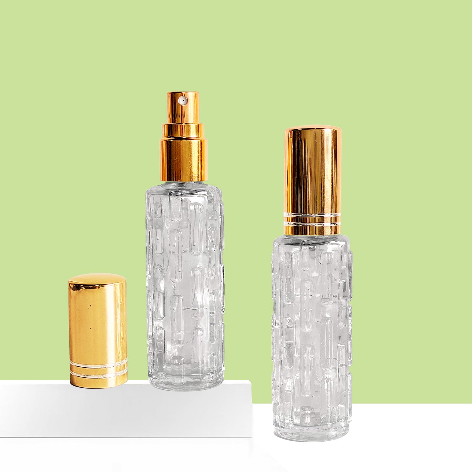 Szklany rozpylacz perfum, 15 ml, do wielokrotnego napełniania, mini butelki na perfumy, małe puste pojemniki na próbki, przenośna butelka podróżna (15 ml/A-złoty)