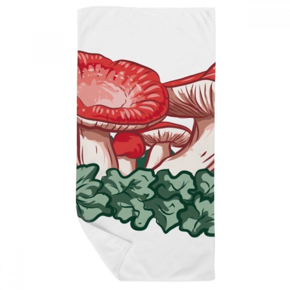 Gant de toilette champignon rouge serviette de bain douce anti irritation 35x70cm