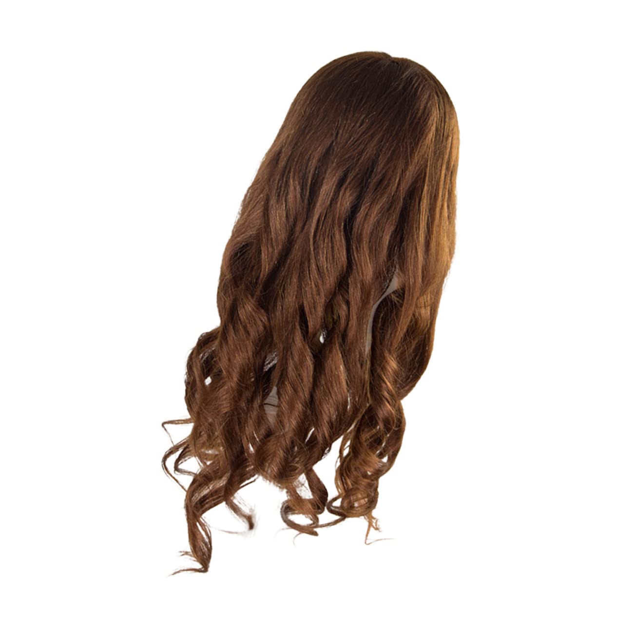 Übungskopf aus Mischhaar für Friseurlehrlinge, Braun, 1 Stück