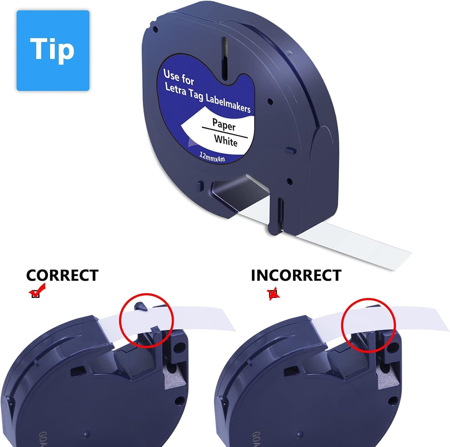 Hehua 91330 10697 Label Maker Tape Refill 20PK, Compatible with Dymo Refills 12mm x 4m 1/2 x 13 Black on White Paper Work compatible with Dymo Letra Tag Label Maker LT-100H 100T 110T 200B QX50 XM 2000