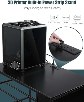 3D Printer Stand with Filaments Storage - 3D Printer Table Filament Storage Rack Heavy Duty 3D Print Desk with Drawer for Workshop Studio Office