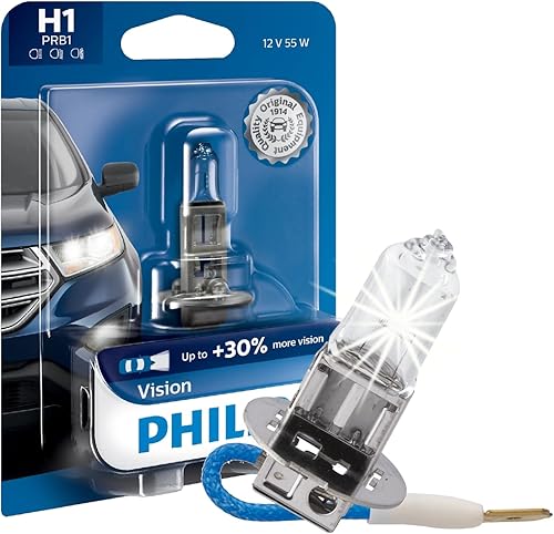 Philips Iluminación Automotriz H1 Visión Mejorada, Foco de Reemplazo Automotriz, Compatible con Posiciones de Luz Alta, Luz Baja o Antiniebla