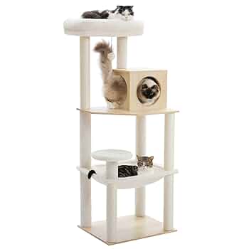 新品　キャットタワー　据え置き型キャットタワー　ペット用品　ブラウン　猫用品 Amazon | PETEPELA(ぺテぺラ) キャットタワー 木製 猫タワー