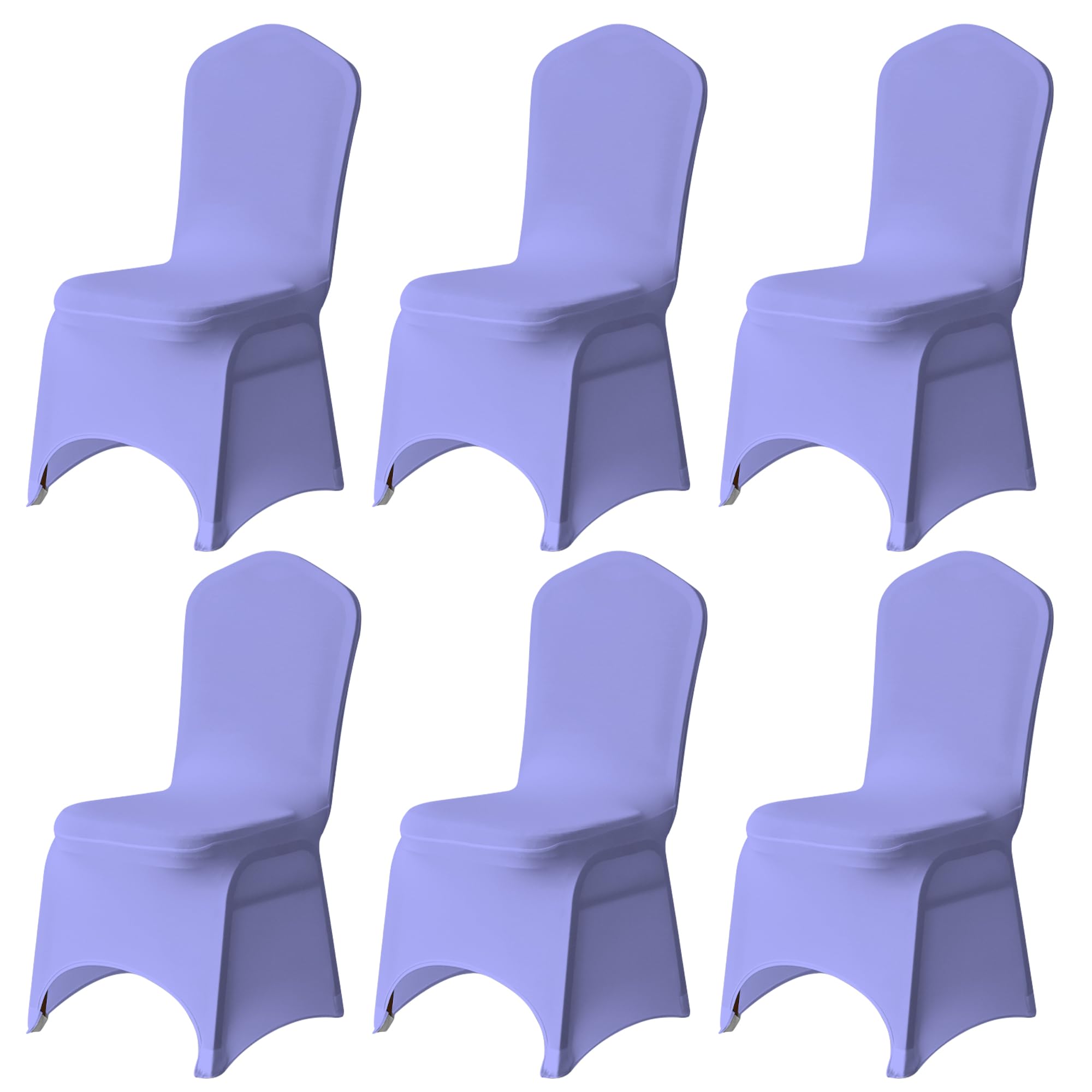 Trimming Shop 6pcs Lavender Wedding Chair Covers Stretch Slipcovers