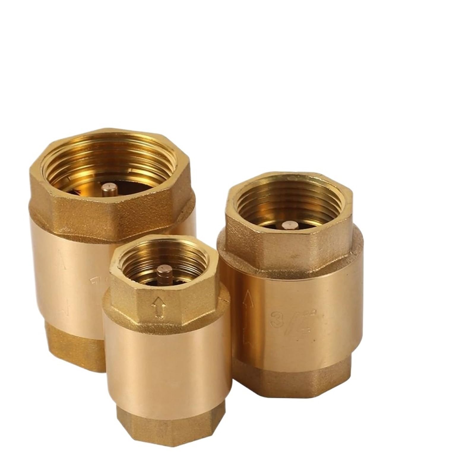 Dkgnyxnplj Dn15 G1-2 1Pcs Brass Check Valve In-Line Spring 1-Way Valve 1/2" 3/4" 1" 2" Dn15 Dn20 Dn25(Dn15 G1-2)
