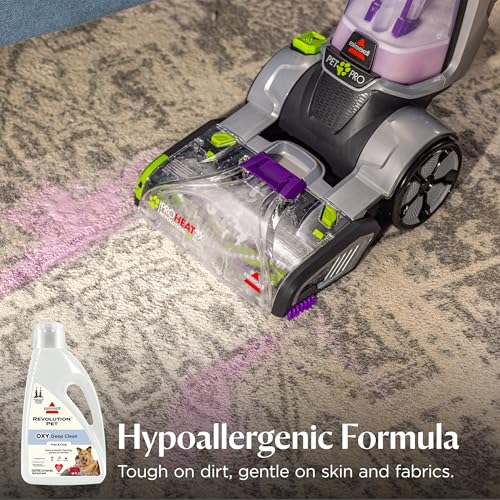 Image of BISSELL Free & Clear OXY Carpet Deep Clean Solution, for use in leading upright carpet cleaners, 60oz, Same powerful clean, gentle for families, Hypoallergenic formulation without dyes or fragrance