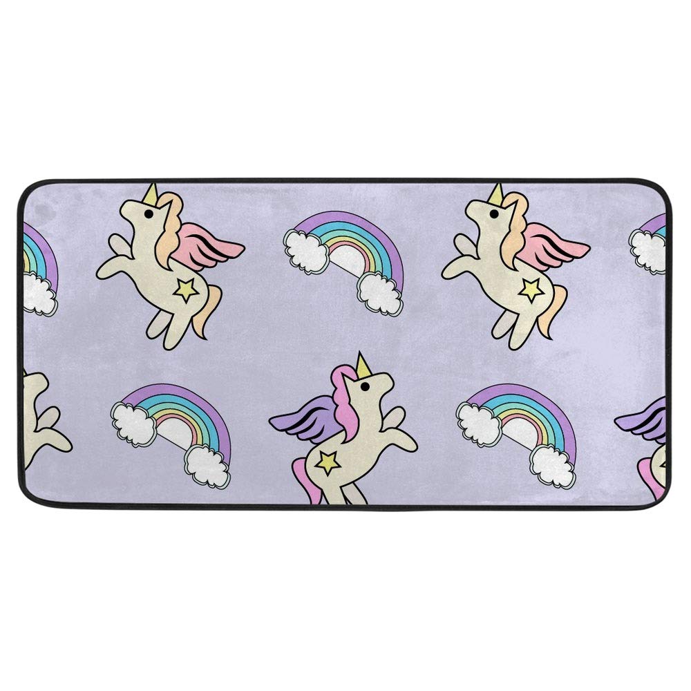 Tapis de cuisine antidérapant imperméable et lavable motif cheval fantastique