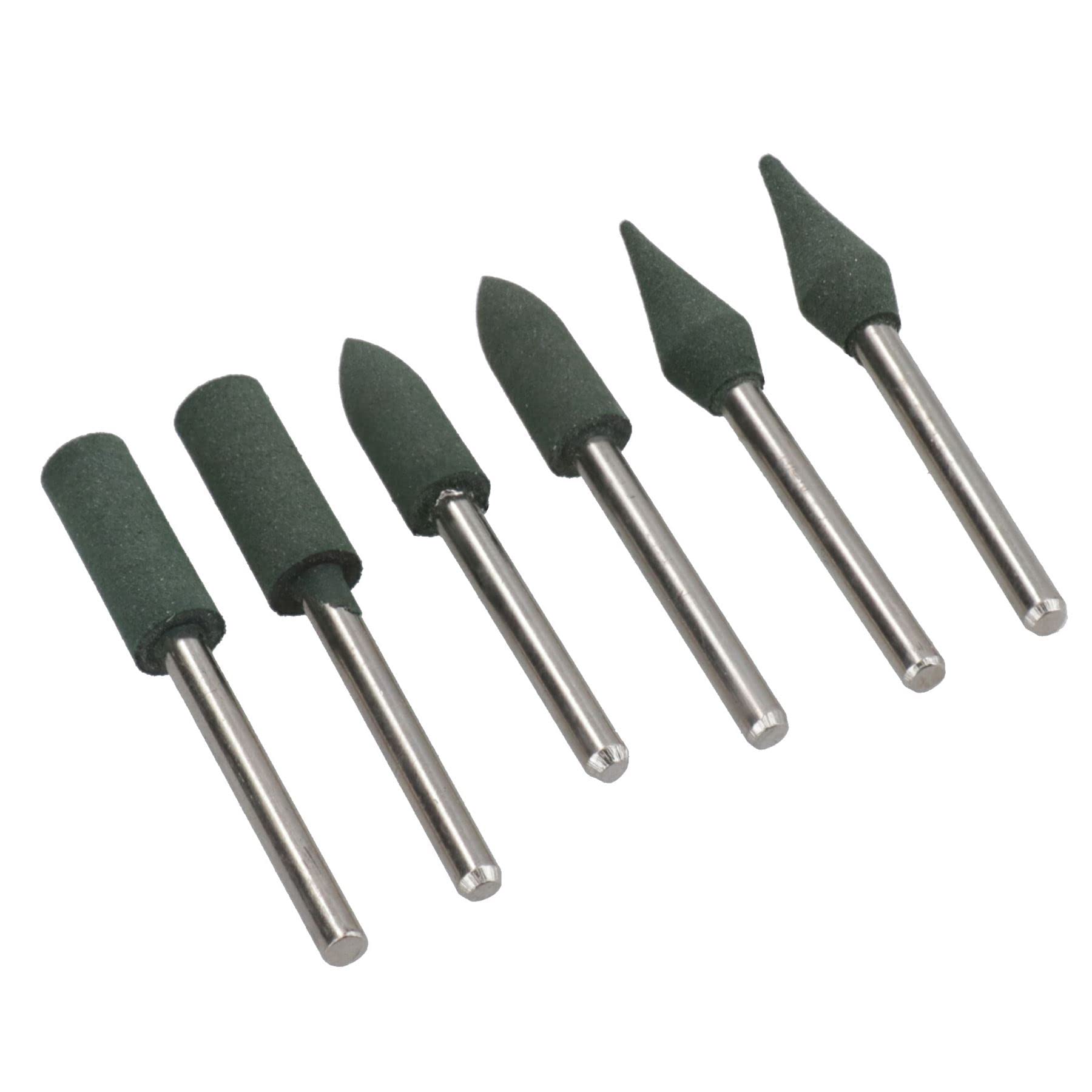 6pc Rotary Tool Rubber Polishing Points Cone Point Cylinder Shape 3.17 Mandrel