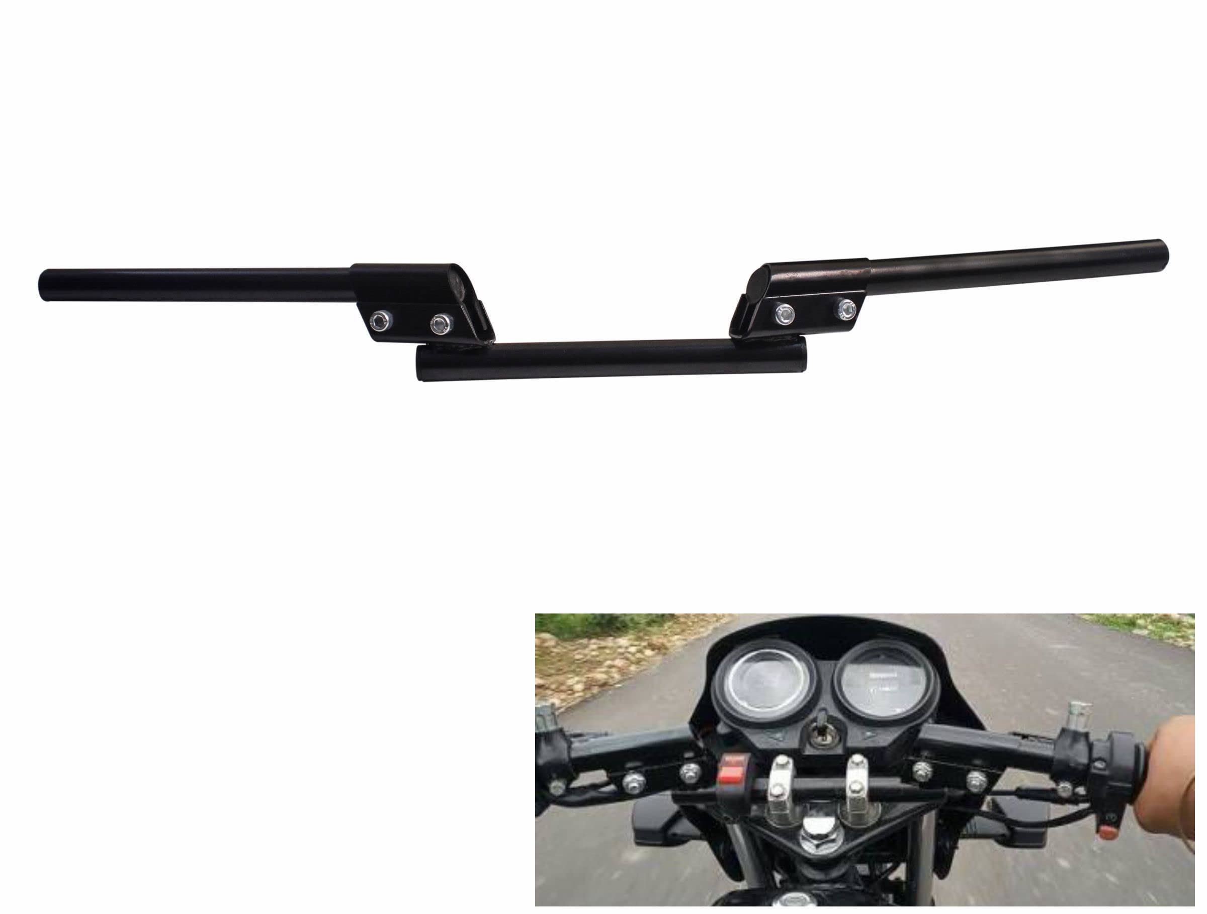 SORAX Bike Handlebar Adjustable CNC Aluminium Handlebar Compatible For All Bikes (1Pcs) (BLACK)