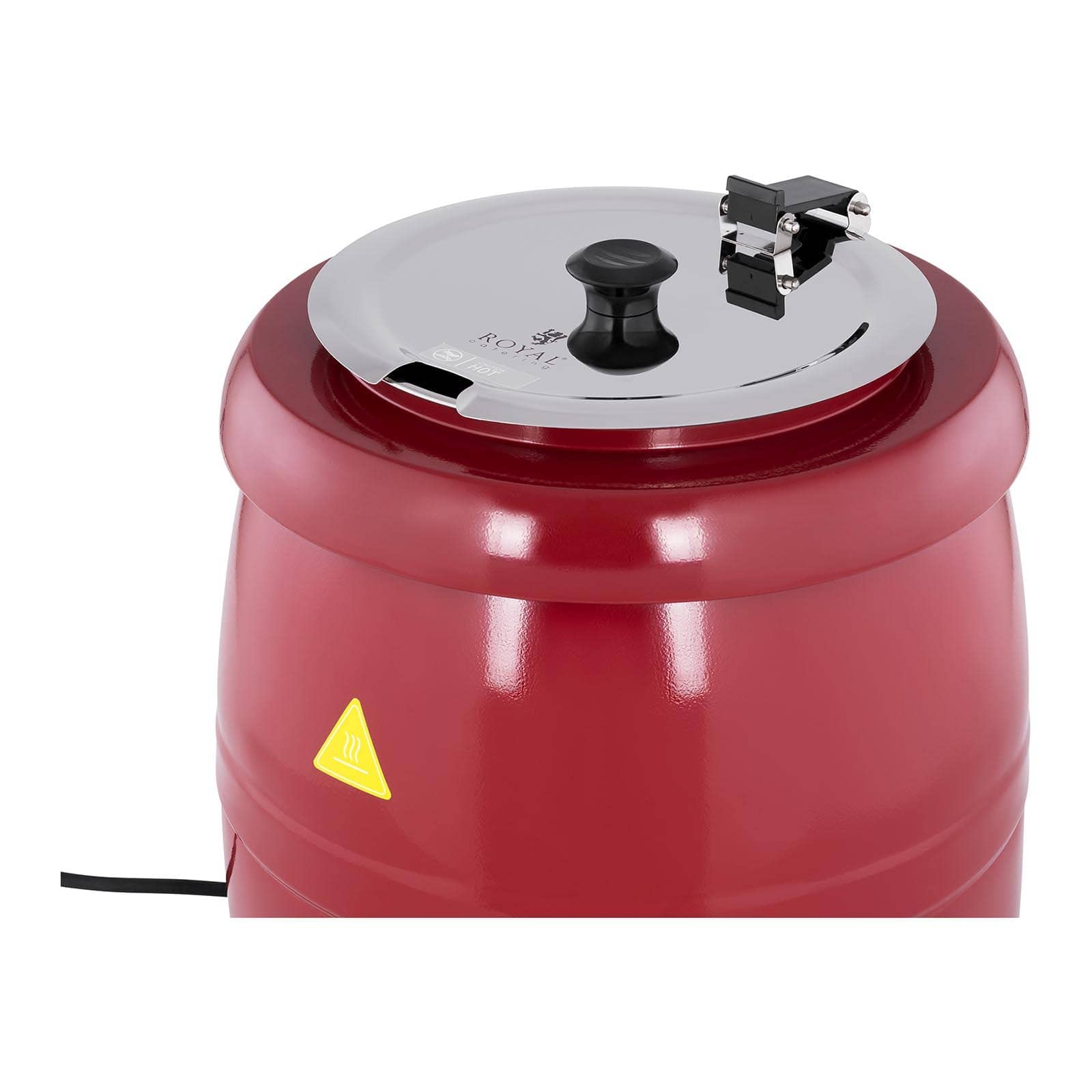 Royal Catering RCST-9404 Soupi?re Électrique Professionnelle Pro (400 W, 10 l, 35-80 °C, Rouge, Acier & Acier inoxydable)