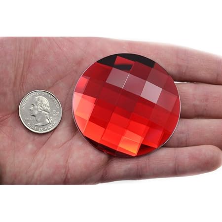 Amazon.com: 50mm Ruby H103 Flat Back Round Acrylic Jewels Pro Grade ...