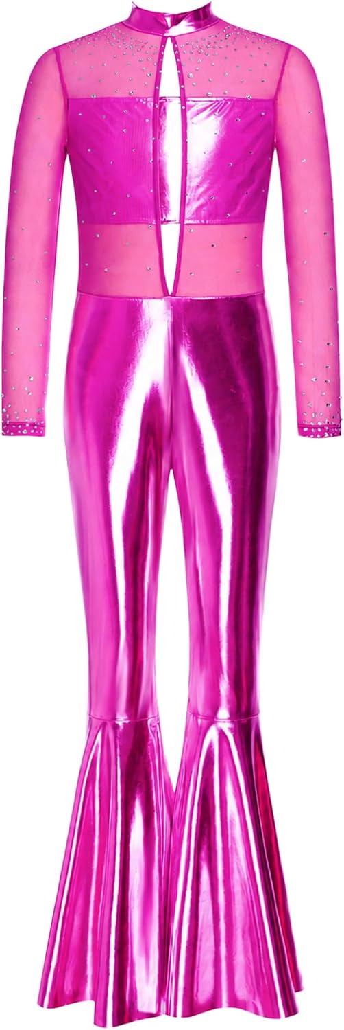 ranrann Girls Kids Disco Dance Costume Jazz Dance Unitards