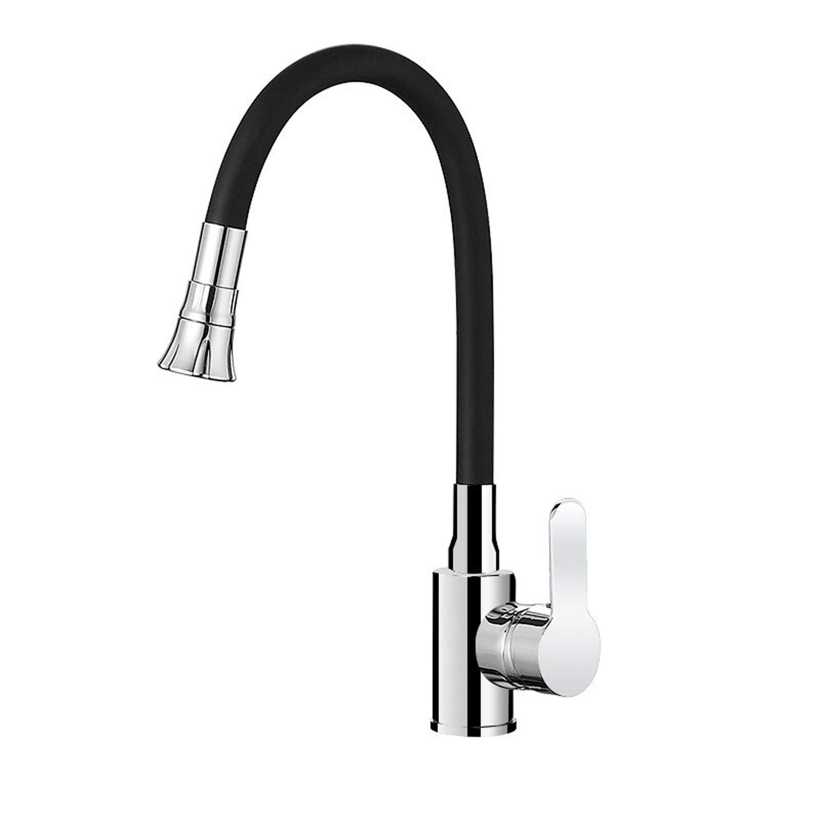 Robinet d'évier noir en laiton mitigeur eau chaude et froide pour cuisine et salle de bain