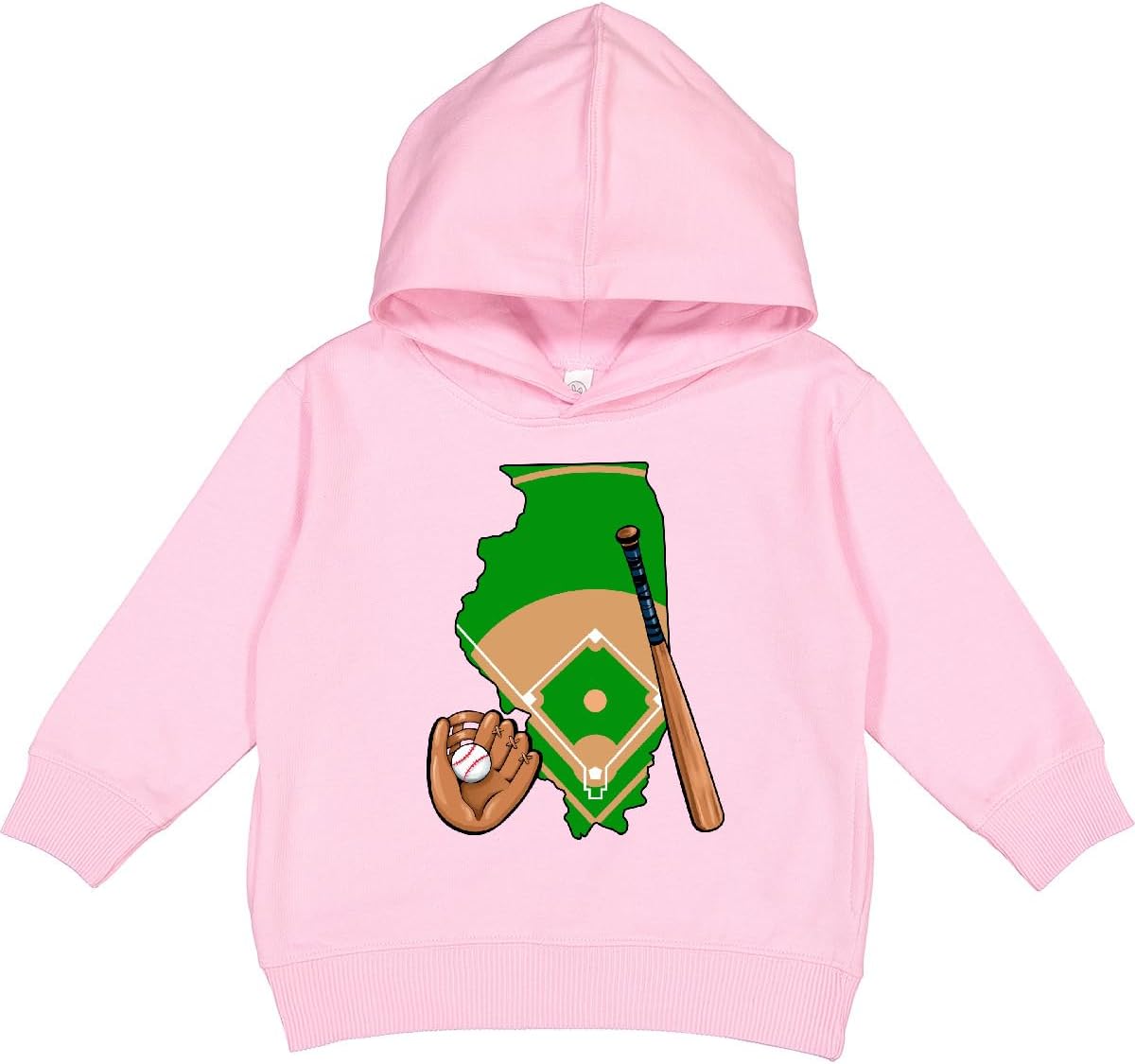inktastic Illinois Baseball Diamond with Bat and Glove Toddler Hoodie