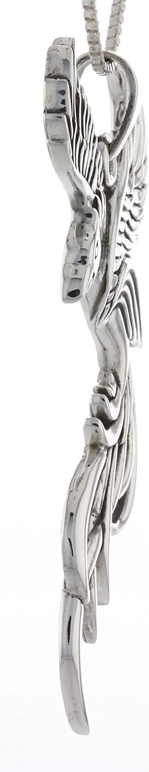 Jewelry Trends Sterling Silver Flying Phoenix Pendant Necklace 18" - Image 3