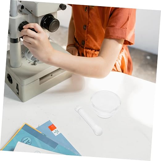 Mortero y mano de vidrio para laboratorio y cocina miniatura 8