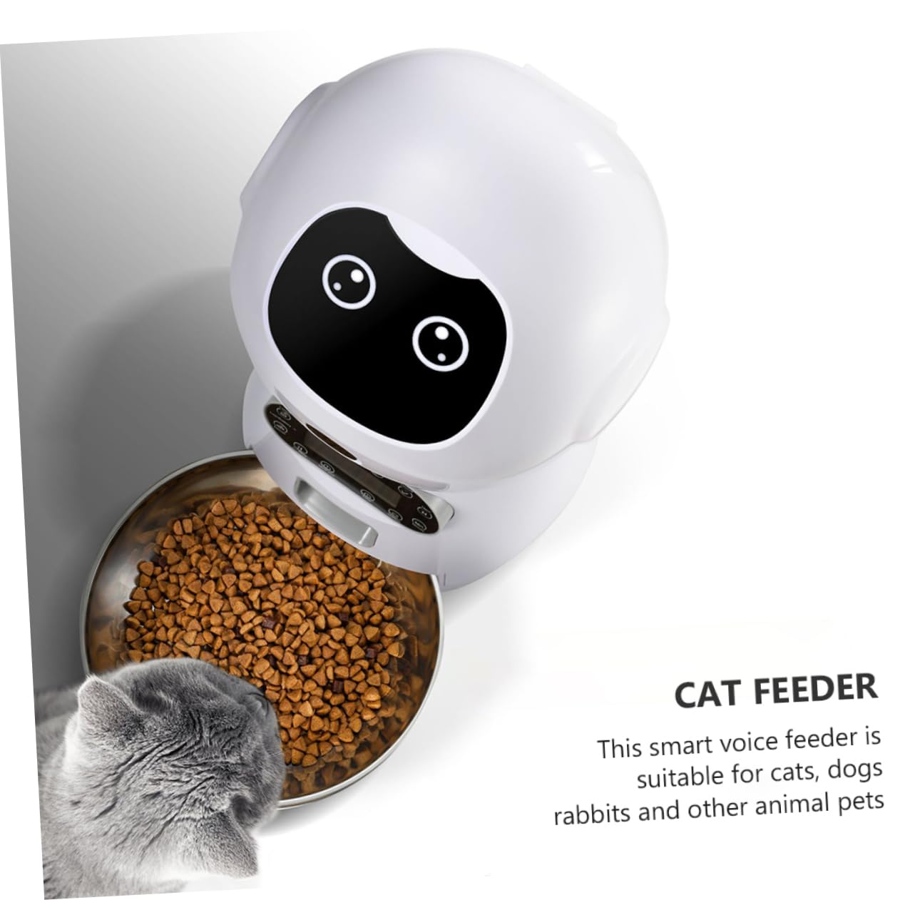 Ipetboom Comedero Temporizado Dispensador Automático para Mascotas con Capacidad de 3.5l, Diseño Flexible con Impulsor y Goma Suave Adecuado para Uso Doméstico Personal