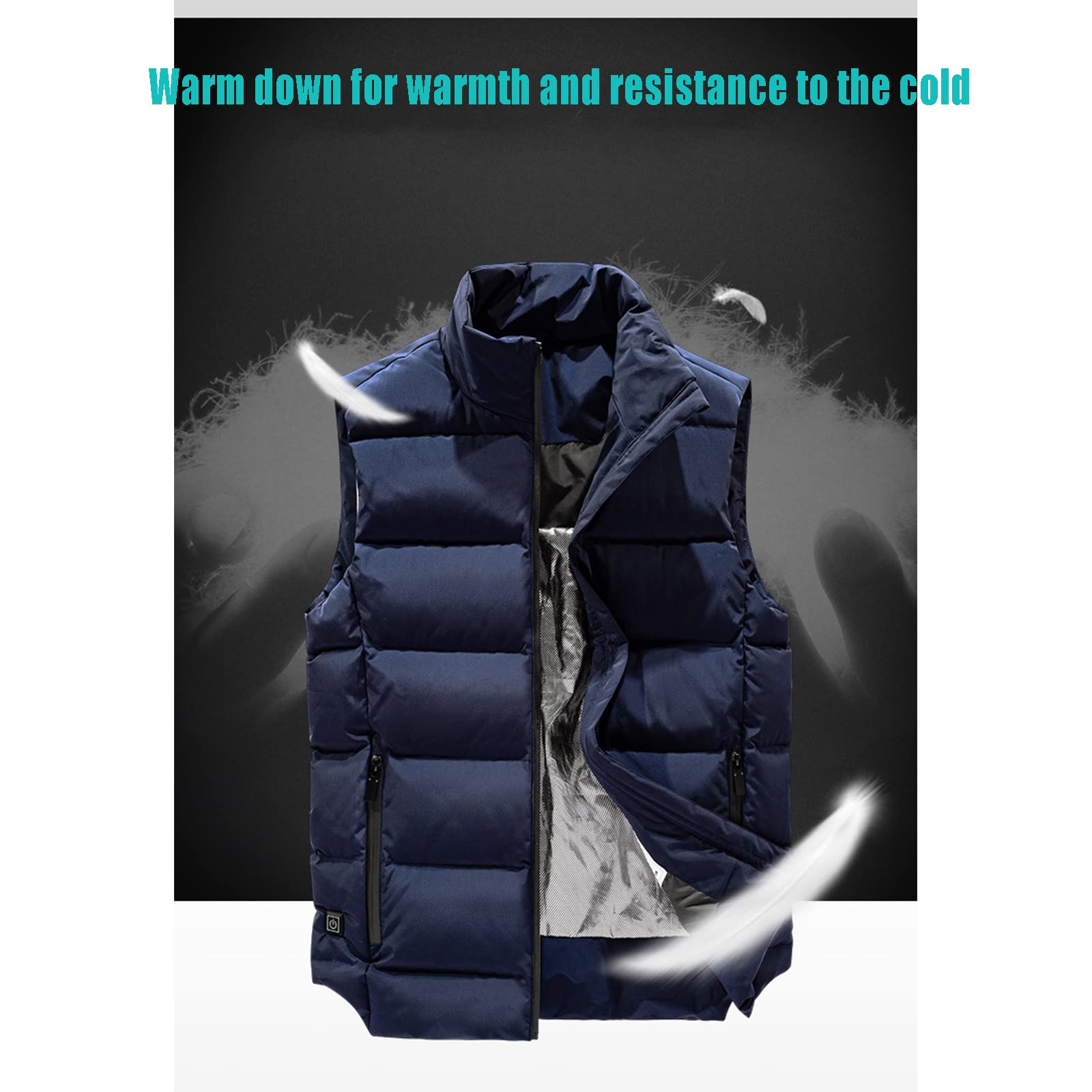Gilet riscaldato per Uomo, Abbigliamento Termico Caldo, Impermeabile, Resistente al Freddo, Uso Quotidiano con Batteria USB in Inverno