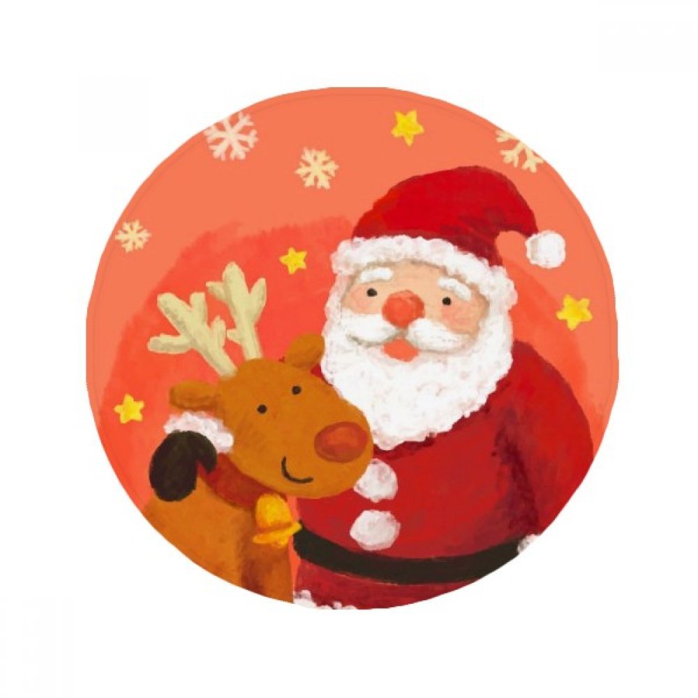 Tapis rond antidérapant Père Noël 50x50cm pour cuisine et salle de bain